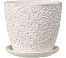 Горшок ООО КОМПОЗИТ Гипюр белый бутон №2. КБ-Б2-179-03 