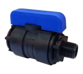 Компрессионный шаровой кран VALFEX ПНД НР/ВН резьба разборный 3/4"- 3/4" Ду20 1210012034034 