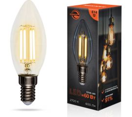 Филаментная лампа REXANT Свеча CN35 7.5 Вт 2700K E14 диммируемая 604-087 