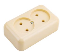 Розетка ООО Ливны-Электро РА 10-009 2-х местная, слоновая кость РАф 936 