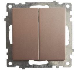 2-клавишный выключатель STEKKER (механизм), GLS10-7104-02, 250V, 10А, серия Катрин, шампань 39592 