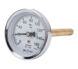 Биметаллический термометр ЭКО-М ЭКОМЕРА БТ-1-63, 0-160C, L=100 БТ-1-63-160С-L100 