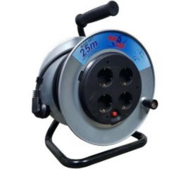 Однофазный удлинитель MTG на катушке металлический, 4X220В MT248В H05VV-F 3x2,50мм2 25м 7627 