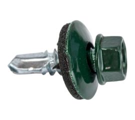 Кровельные саморезы с буром Стройбат 5,5x19 темно зеленый 250 шт 270010 