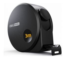 Рулетка DELI Home Series Black HT8316 3 м, 16 мм, эксклюзивный дизайн, корпус высококачественный Софт-тач пластик 104618 