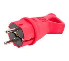 Вилка UNIVersal с ушком c заземлением каучук 16А 250В ip44 цвет красный еврослот 3071 