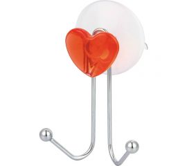 Двойной крючок Рыжий кот на присоске W2790-1 Сердце 004720 