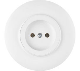 Розетка Bylectrica 1-местная, скрытая установка, без заземляющего контакта, диаметр 92 мм, серия ПРОВАНС круг, белый РС16-0401 