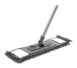 Швабра для влажной уборки InLoran плоская лапша, шенилл, 42,5x13 см, ручка 110 см BS-030GR 