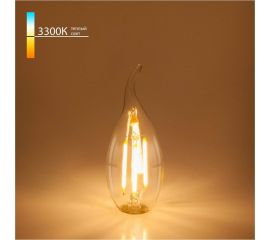 Светодиодная лампа Elektrostandard свеча на ветру, 9W 3300K E14 CW35 прозрачная BLE1428 a050138 