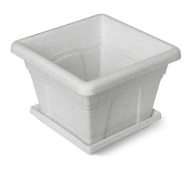 Горшок с поддоном Martika Квадро 12.2 л, 32x32 см, мрамор С165М 