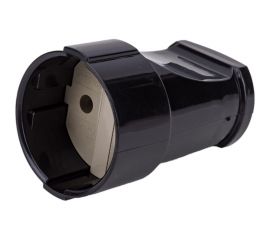 Разборная розетка General Lighting Systems GRV-S-10-R-B-IP20 10А круглая, б/з черная IP20 Рас. 470501 