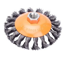 Кордщетка коническая 115 мм, витая жесткая проволока для УШМ Bohrer 36400115 