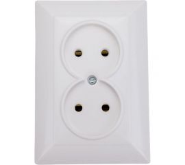 Розетка ООО Ливны-Электро РА 10-010 2-х местная, белая РСф 133 