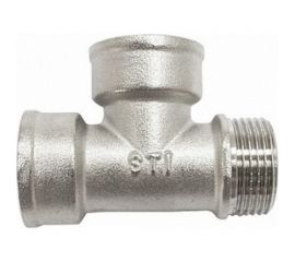 Тройник STI латунный Ду15 (1/2") В-В-Н никелированный D190-00072 