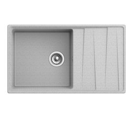 Мойка GRANFEST мрамор LEVEL чаша+крыло, 860х500 мм., серый GF-LV-860L 