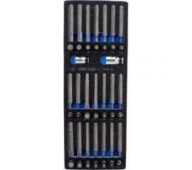 Набор вставок бит 10 мм TORX, SPLINE, HEX, ложемент, 44 предмета KING TONY 9-1044CQV 