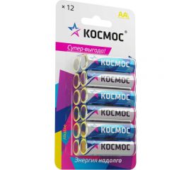 Алкалиновые элементы питания КОСМОС LR6 12 шт. на блистере, KOCLR6BL12 