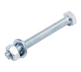 Болт Невский Крепеж DIN 933, с шестигранной головкой, оцинк., М6x50 + гайка + шайба 6 шт. 814052 