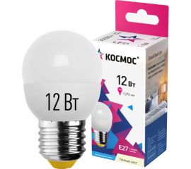Светодиодная лампа КОСМОС LED GL 12Вт 220В E27 3000K, LkeLED12wGL45E2730 