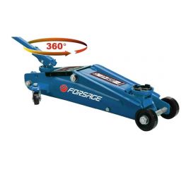 Подкатной гидравлический домкрат с вращающейся ручкой 3т, узкая база Forsage F-T83003C 