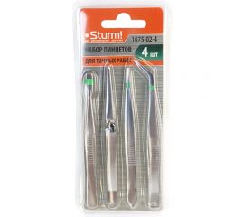 Набор пинцетов для точных работ Sturm 4 шт 1075-02-4 