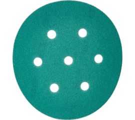 Круг шлифовальный на липучке - зелёный 125 мм, 5 шт, P180 FASTER TOOLS 8542 