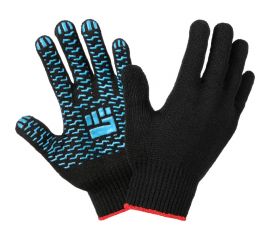 Плотные трикотажные перчатки Фабрика перчаток, с ПВХ, 10 класс, 6 нитей, черные, р.L 6-10-ПЛ-ЧЕР-(L) 