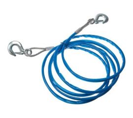 Буксировочный металлический трос TORSO в ПВХ оплётке, 4м, 7 тонн, 2 крюка 1044905 