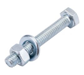 Болт Невский Крепеж DIN 933, с шестигранной головкой, оцинк., М6x40 + гайка + шайба 6 шт. 812719 