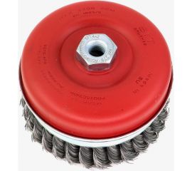 Щетка чашечная усиленная жгутовая 120 мм, М14, с кольцом для ушм, проволока сталь 0.5 мм SIT 0278 