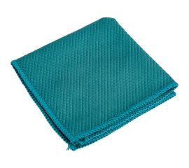 Салфетка из микрофибры Рыжий кот M-14 для стекла и полировки, цвет бирюзовый, размер 25x25см 104774 