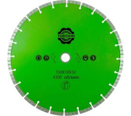 Алмазный диск турбо сегмент 350х10х32/25.4 мм TORGWIN T226051 