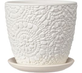 Горшок ООО КОМПОЗИТ Камешки белый бутон №4. КБ-Б4-222-03 