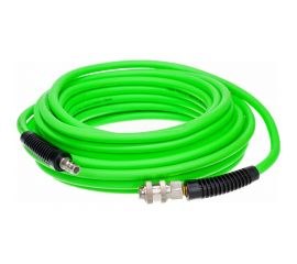 Шланг эластичный резиновый с защитой от перегибов на концах (20 м, 6х12 мм, ПВХ покрытие, быстросъемные соединения) Pegas pneumatic 4932 