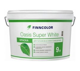 Краска для потолков FINNCOLOR OASIS SUPER WHITE супербелая, глубокоматовая 9 л 700001265 
