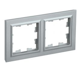 2-местная рамка IEK Brite ру-2-бра алюминий BR-M22-K47 