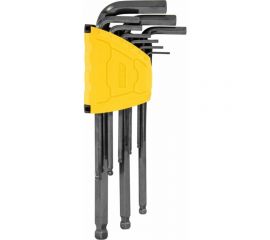 Набор удлиненных шестигранных ключей с шаром DELI dl232209h материал Cr-V, 1,5, 2, 2,5, 3, 4, 5, 6, 8, 10 мм, пластиковый держатель, 9 шт. 104513 