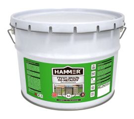 Грунт-эмаль по металлу HAMMER 3в1 б/с серая 10 кг ЭК000124257 