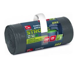 Пакеты для мусора STRONG HoReCa, 240 л, 20 шт в рулоне GRIFON 101-534 