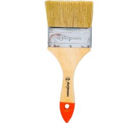 Плоская кисть Петрович 75 мм, натуральная щетина, деревянная лакированная ручка 4100000190 