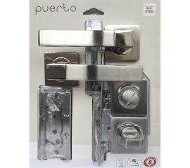 Комплект дверной фурнитуры (ручка, защелка с/у, петли без вр.) PUERTO SET 521-02 2070PL 2S SN/NP 