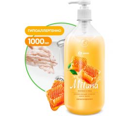 Жидкое крем-мыло Grass MILANA молоко и мед 1л с дозатором 126101 