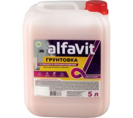 Грунтовка глубокого проникновения KRAFOR серия Альфа для наружных и внутренних работ, 5 л 129826 