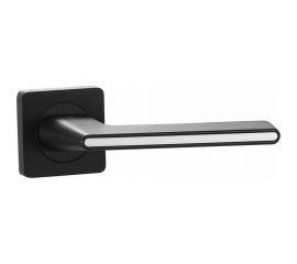 Алюминиевая дверная ручка Вантаж черный/белый глянец V51BL-2 AL 