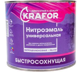 Эмаль KRAFOR НЦ-132 черная, 1.7 кг 26488 