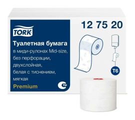 Туалетная бумага Tork Premium в компактных рулонах, мягкая, Т6, 27 рулонов 127520 21667 