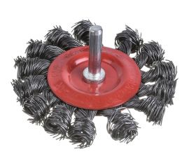 Щетка металлическая со шпилькой крученая тарелка 75 мм для дрели ON 20-02-375 