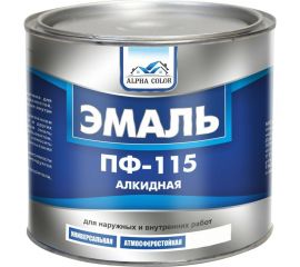Эмаль Царицынские краски Alpha Color ПФ 115, белая, матовая, 1.9 кг 34711 