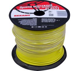Провод ПГВА REXANT 1х1.00 кв.мм, желтый, бухта 100 м 01-6522 